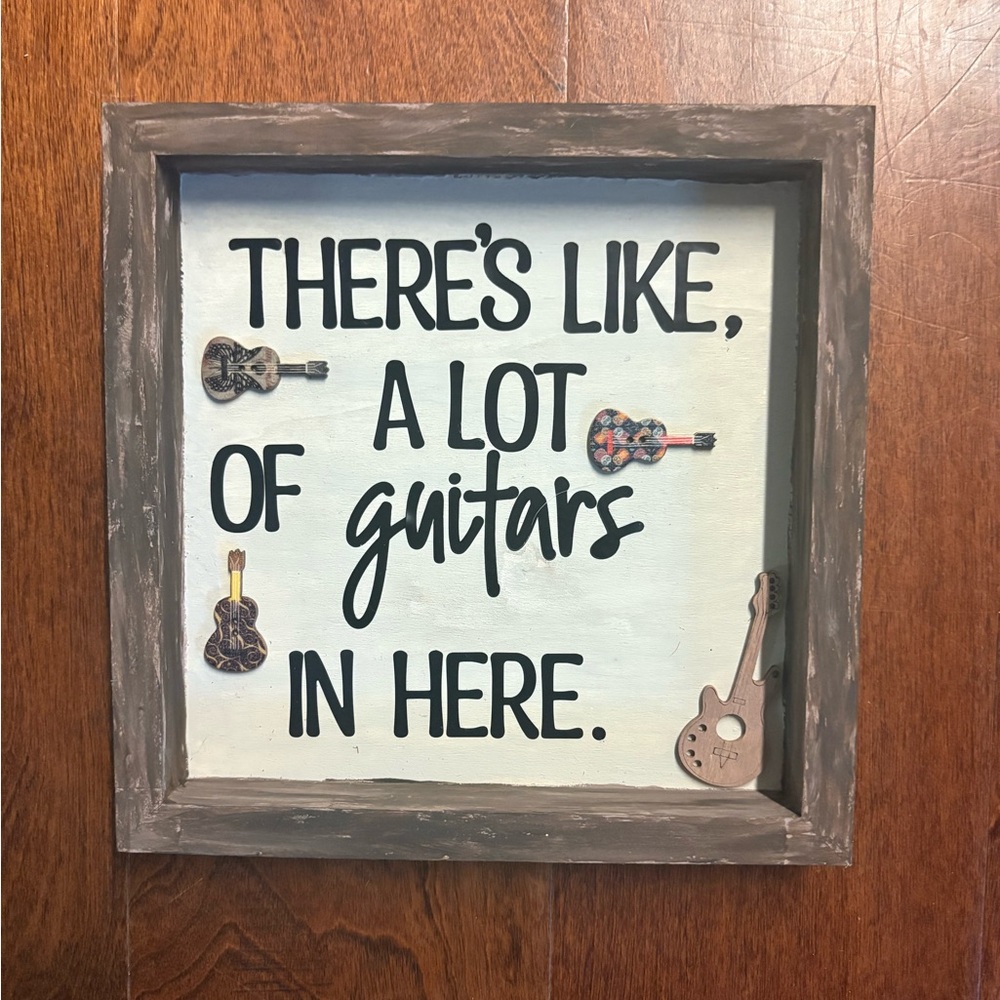 🎄2/$16 Charming Brown and Gray Guitar Wall Art